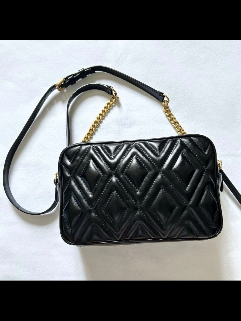 Miu Miu Black Quilted Camera Bag with Gold Chain Accent - Picture 7 of 14